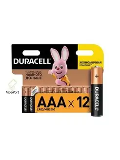 Батарейки Duracell Basic ААA, 1,5В, 12шт MobPort 163968383 купить за 217 ₽ в интернет-магазине Wildberries