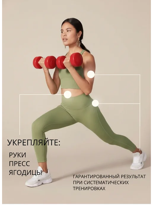 Гантели 1,5 кг 2 шт, общий вес набора 3 кг, 3 кг, 6 кг, фото 2
