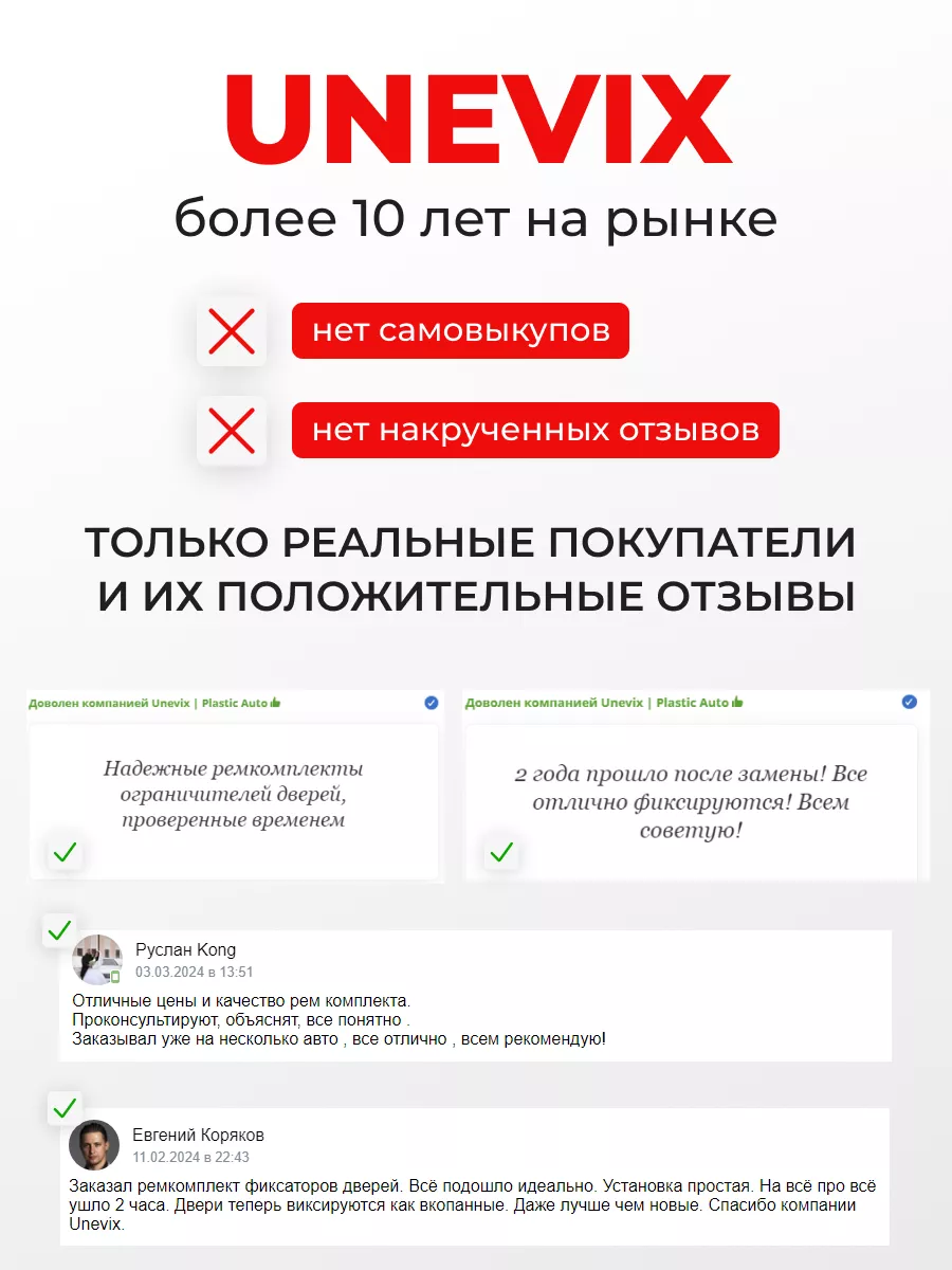 Ремкомплект ограничителей на 2 двери Toyota TRUENO Unevix 164085634 купить  за 852 ₽ в интернет-магазине Wildberries