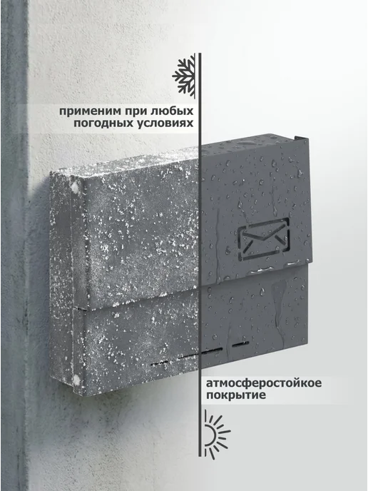 Ubra Ящик почтовый уличный металлический, серый, фото 3