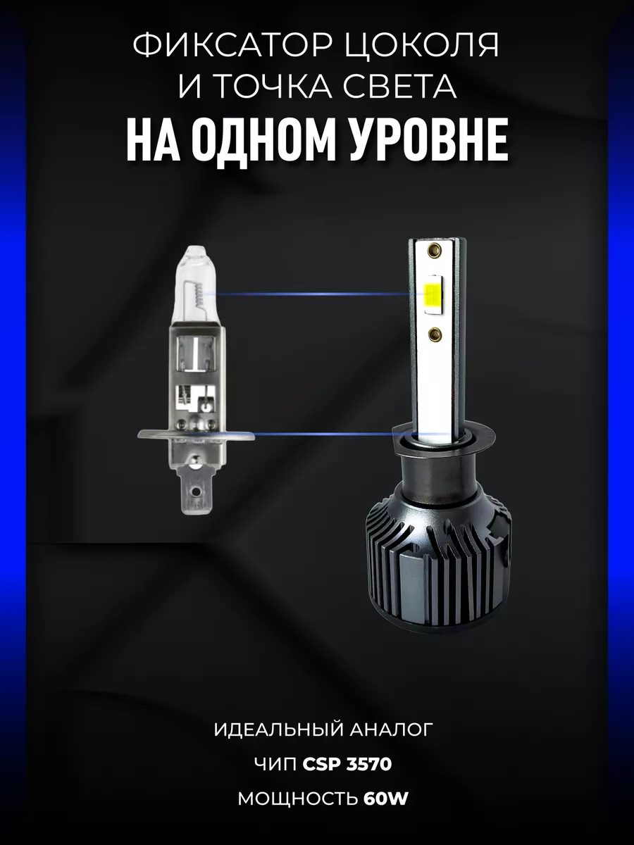 Светодиодные led лампы для авто диодные Standart Н1 ALISTARM 164097475  купить за 1 034 ₽ в интернет-магазине Wildberries