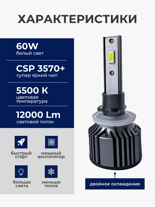 ALISTARM Светодиодные led лампы для авто диодные Standart Н27, вариант, фото 4