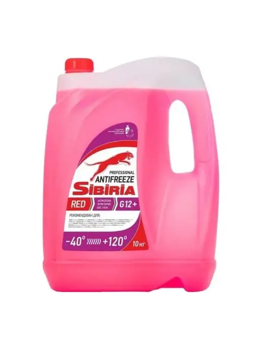 SIBIRIA Антифриз Сибирь G12+ (-40) красный 10 кг, 10 кг