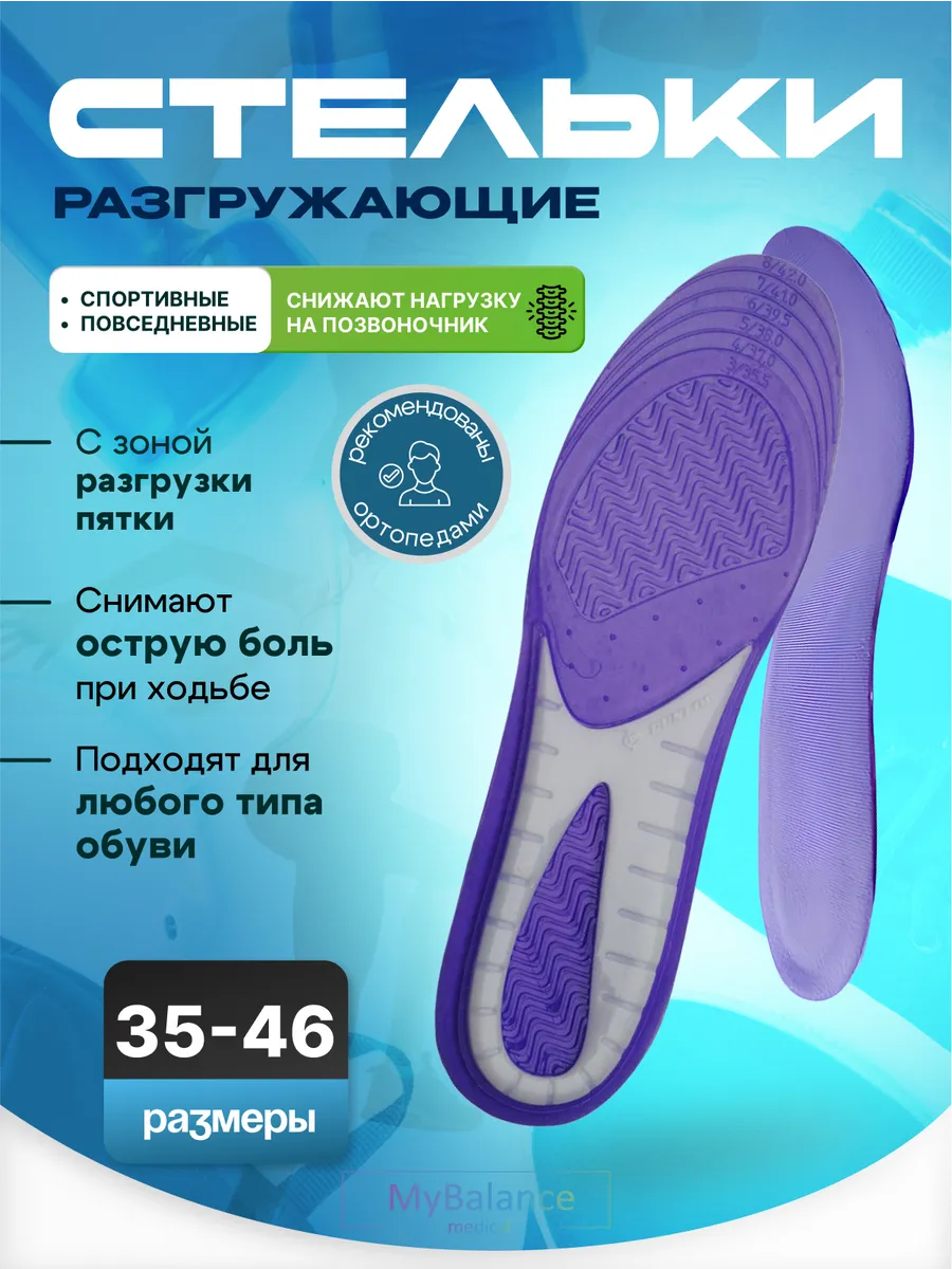 Стельки гелевые от пяточной шпоры