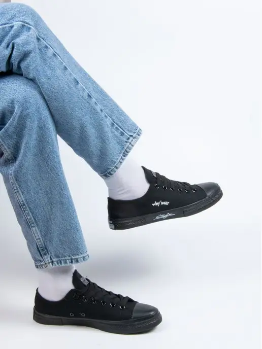 CONVERSE Кеды текстильные конверсы, черный, фото 2