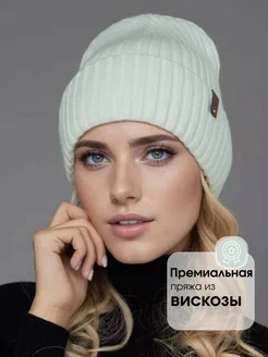 Шапка женская бини с отворотом Dika Knit 164294231 купить за 623 ₽ в интернет‑магазине Wildberries