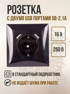 Розетка с USB Torsman 164307043 купить за 433 ₽ в интернет-магазине Wildberries