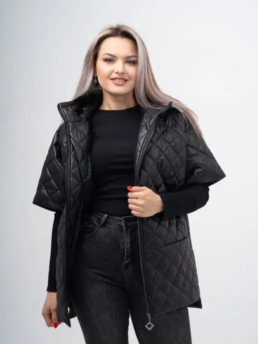 Clozer Жилетка стеганая, черный, фото 2