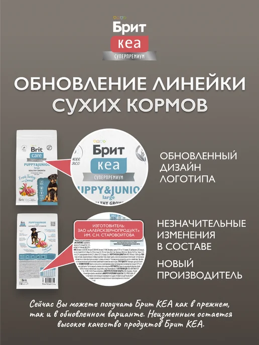 Сухой корм Брит кеа суперпремиум для собак, крупные, щенки, индейка, ягненок, 1,5 кг, фото 2