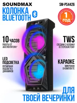 Колонка беспроводная SM-PS4426B, музыкальная с микрофоном Soundmax 164390780 купить за 2 738 ₽ в интернет-магазине Wildberries