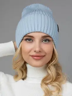 Шапка женская весна теплая вязаная с отворотом бини Dika Knit 164408695 купить за 678 ₽ в интернет-магазине Wildberries