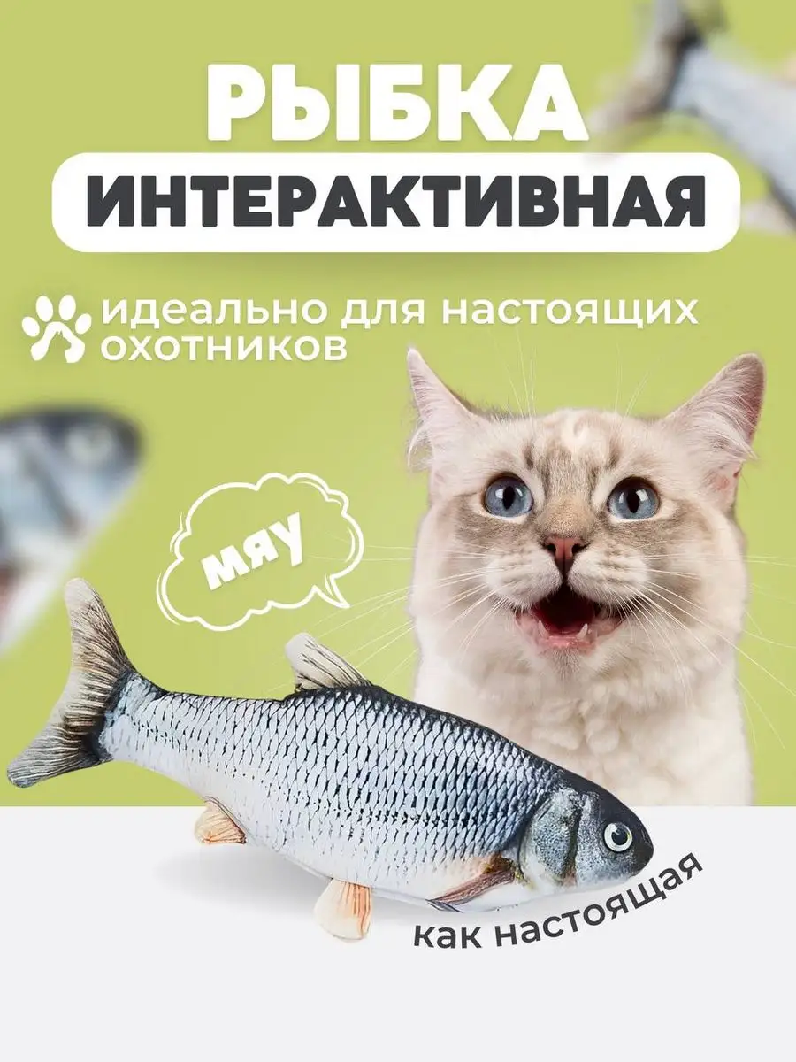 Интерактивная игрушка рыба для кошек Усатый 164409628 купить за 390 ₽ в  интернет-магазине Wildberries