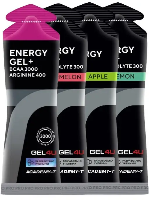 GEL4U Гель питьевой Energy Gel 4 х 60 г, 4 вкуса