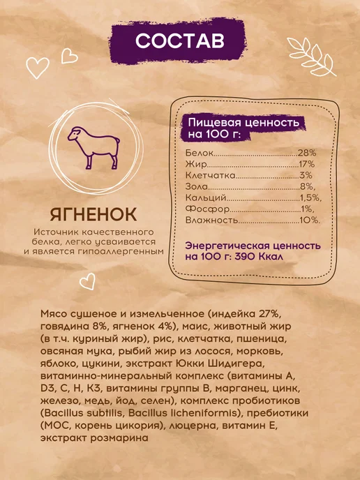 Сухой корм PEPPO для собак, мелкие, ягненок, 1,5 кг, фото 3