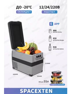 Автохолодильник компрессорный 55 литров Alpicool 164465654 купить за 24 780 ₽ в интернет-магазине Wildberries