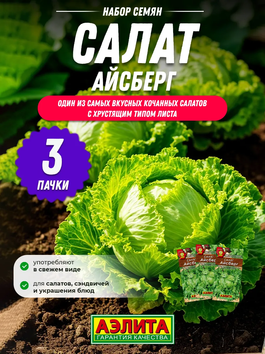 Семена салата Айсберг 3 шт