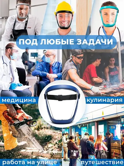 Best4Me Защитный экран маска для лица, синий, фото 4