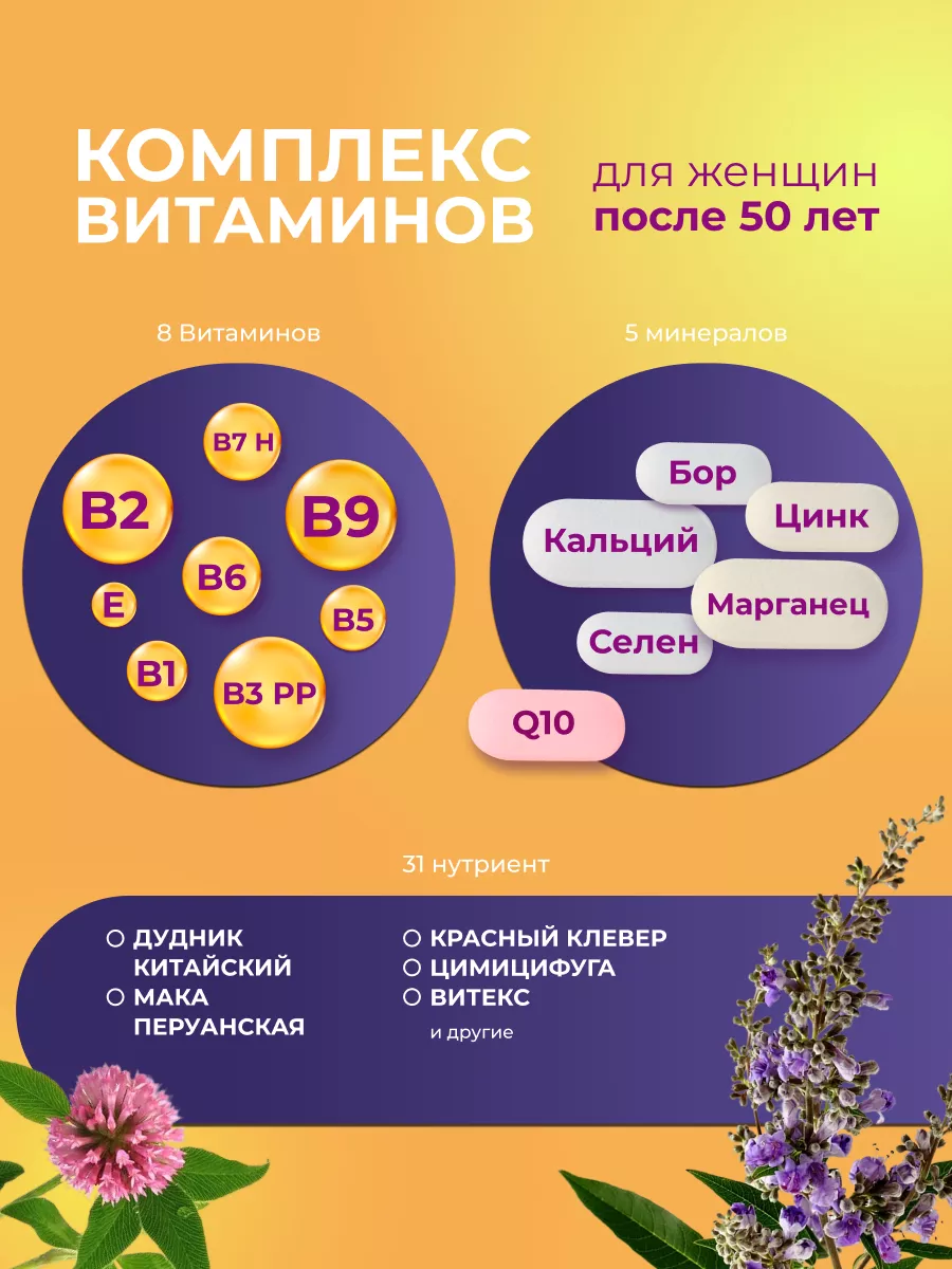 Комплекс витаминов и минералов после 50 TerezaLady 164536315 купить за 549  ₽ в интернет-магазине Wildberries