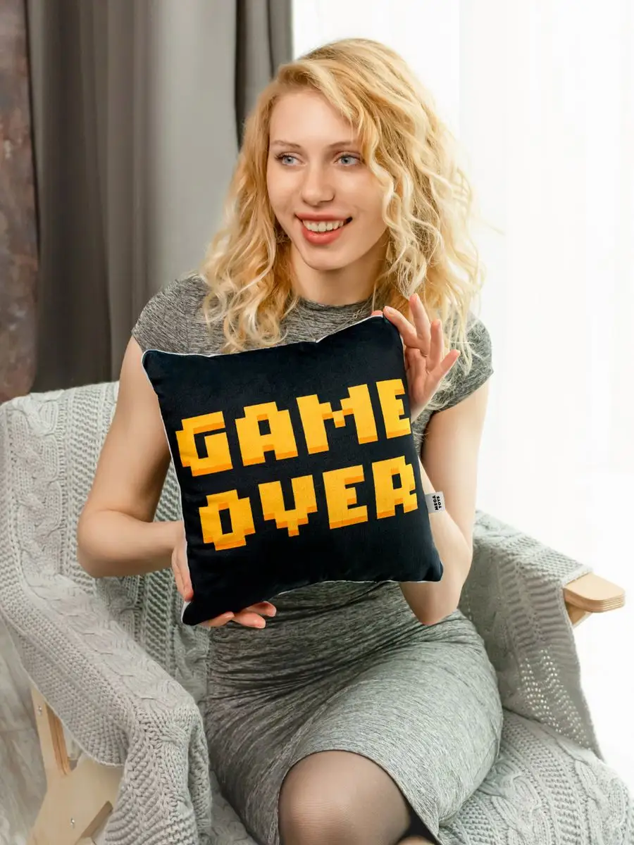 Подушка декоративная на диван для дома Game Over Мега Тойс 164546317 купить  за 300 ₽ в интернет-магазине Wildberries