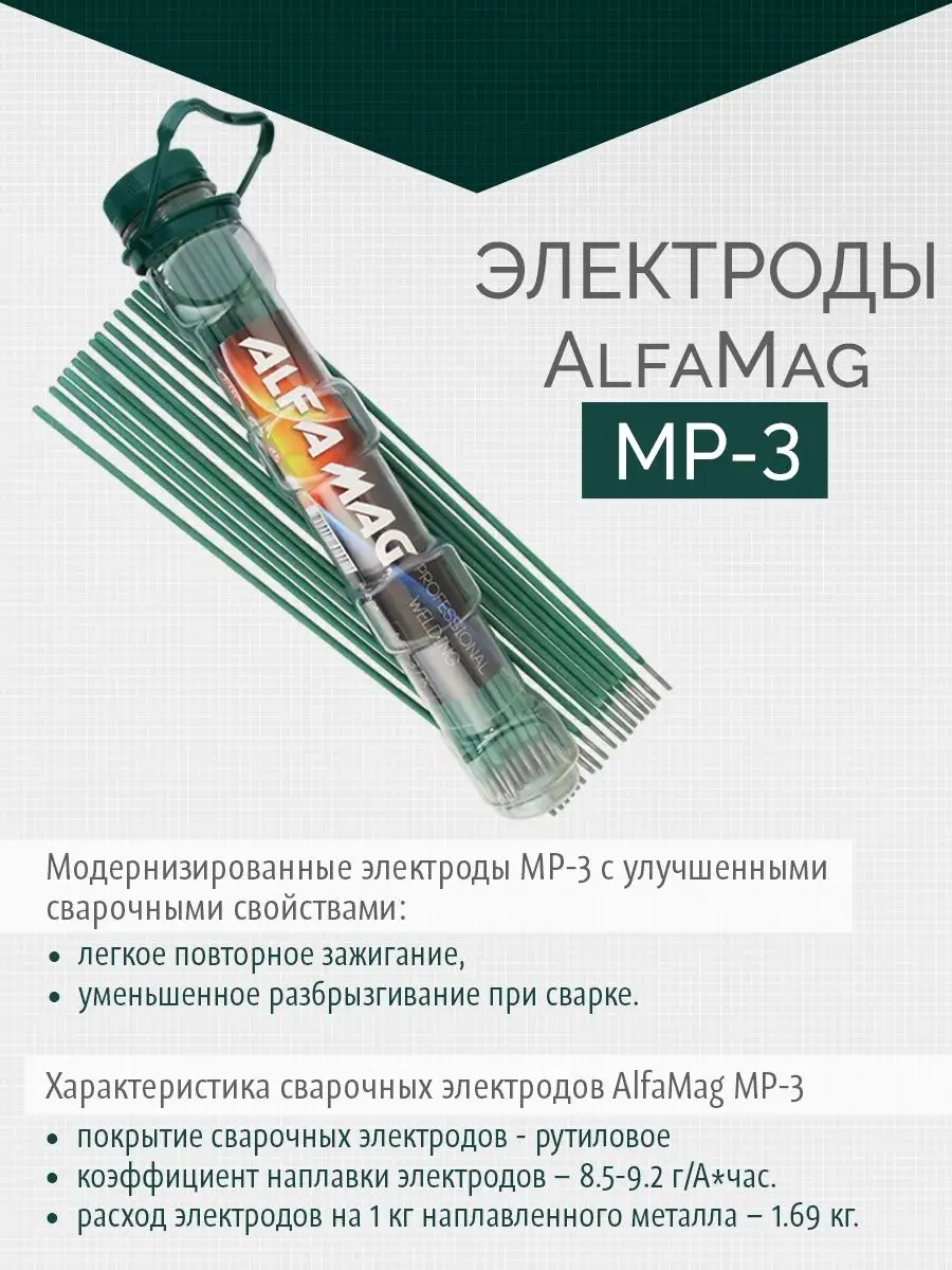 Сварочные электроды АльфаМаг (ПК) МР-3 d3 ALFAMAG 164564239 купить за 560 ₽  в интернет-магазине Wildberries