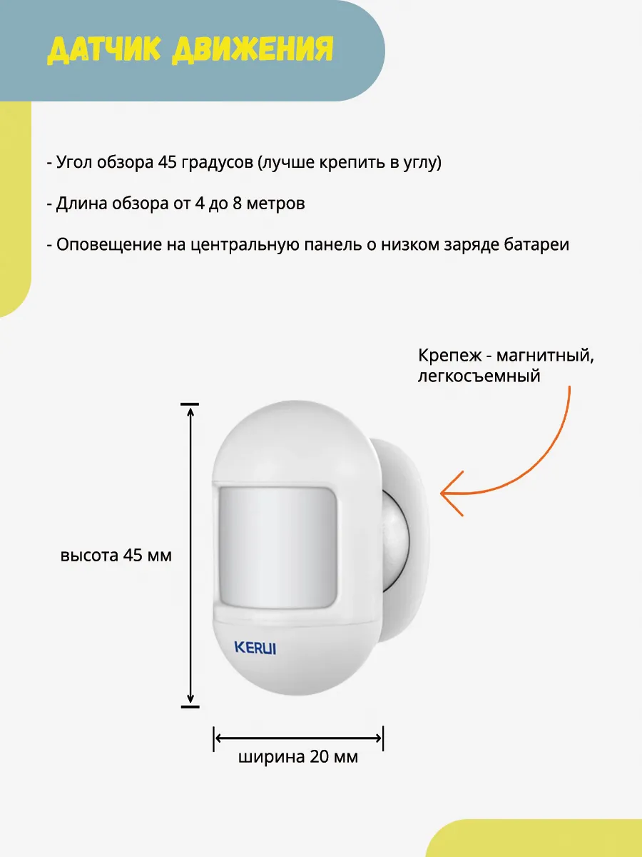 Охранная сигнализация Kerui Tuya W181, WIFI, GSM, умный дом KERUI 164608714  купить в интернет-магазине Wildberries