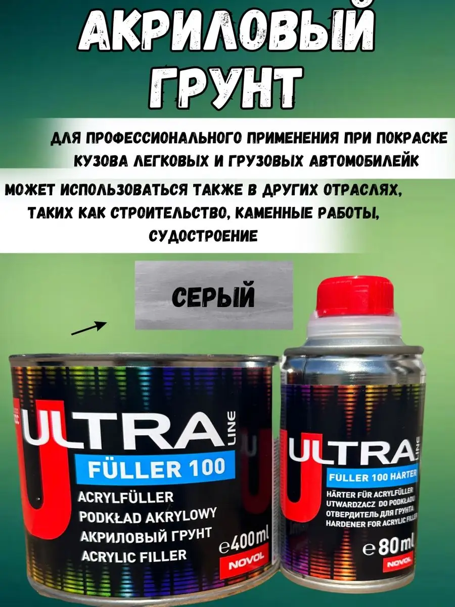 Грунт выравниватель акриловый для авто 0,4 + 0,08 л. NOVOL 164613563 купить  за 1 026 ₽ в интернет-магазине Wildberries