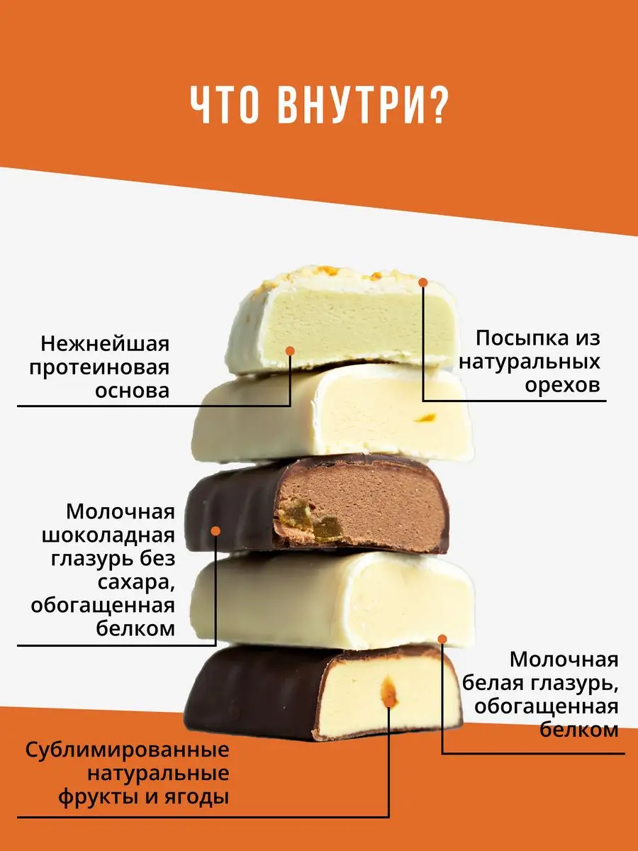 Протеиновые батончики без сахара Chocobar 24 по 40г ассорти BootyBar  164616583 купить в интернет-магазине Wildberries