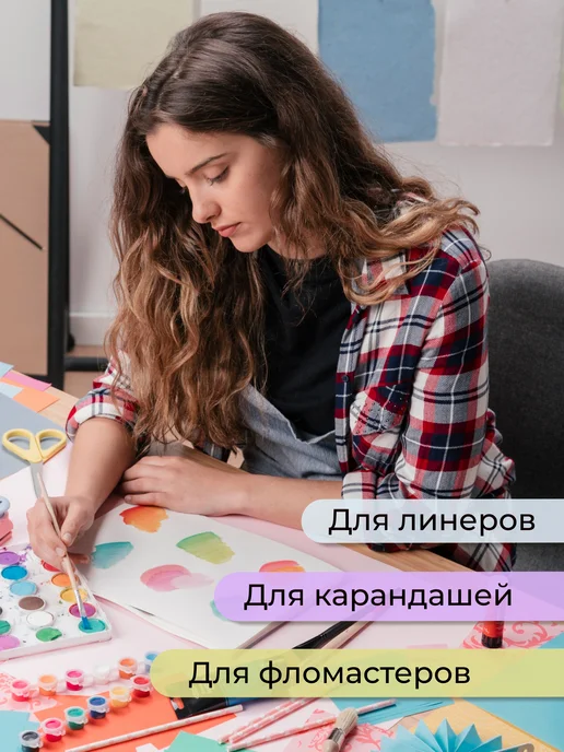 LISTOFF Альбом для рисования А4 на скобе 40 листов, фиолетовый, фото 4