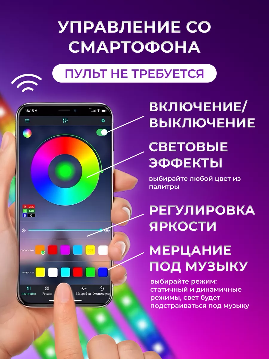 Подсветка в машину салона светодиодная LED RusGoods 164637851 купить за 542  ₽ в интернет-магазине Wildberries