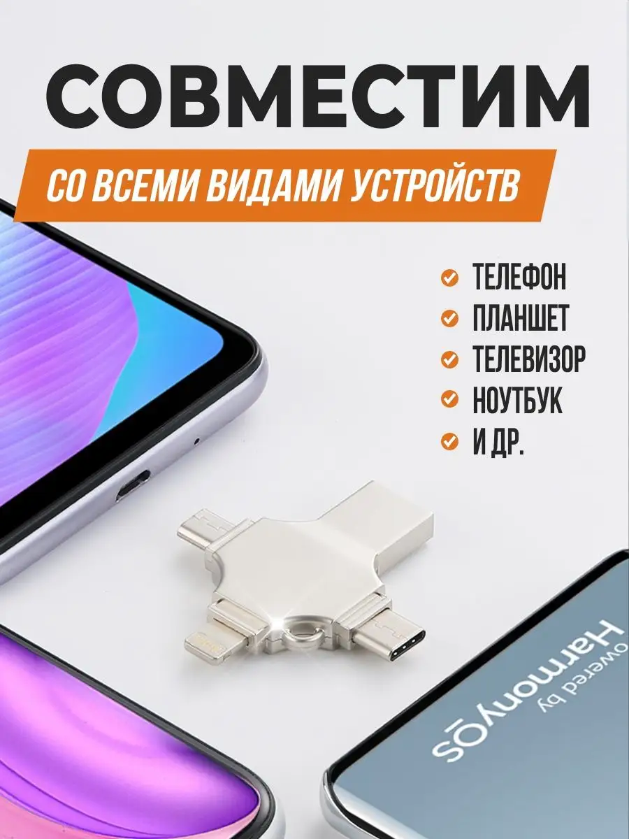 Флешка для iphone USB накопитель 64гб 128гб 256гб Flash&Drive 164646425  купить за 1 067 ₽ в интернет-магазине Wildberries