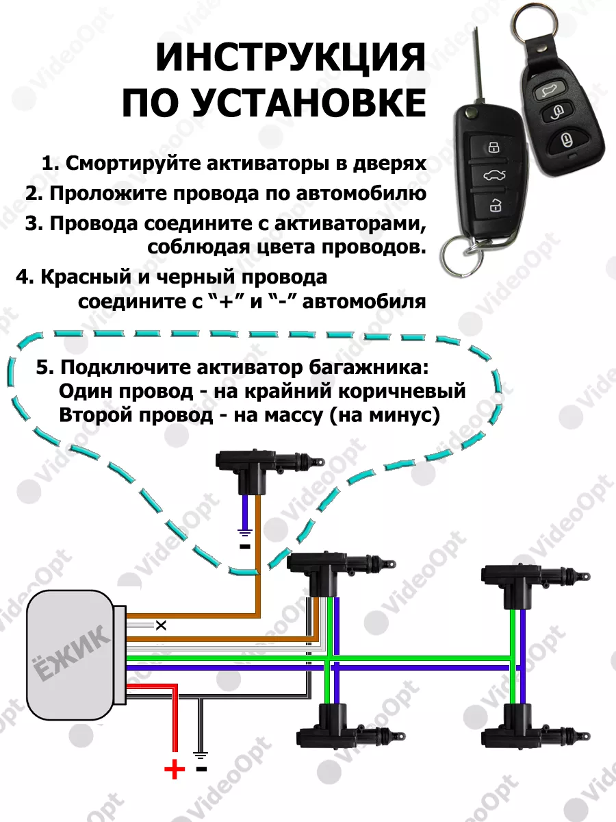 Центральный замок для автомобиля с пультом Vozhyk 164676359 купить за 1 848  ₽ в интернет-магазине Wildberries