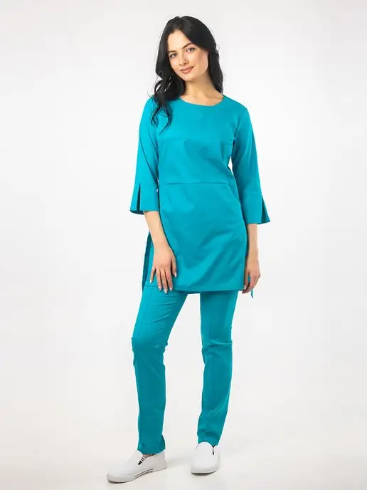 JEM. Jeans Work Медицинский костюм с брюками, голубой, фото 2