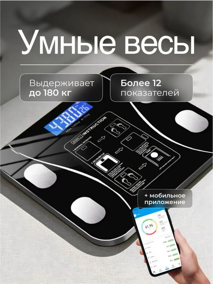 Весы напольные электронные Смарт умные