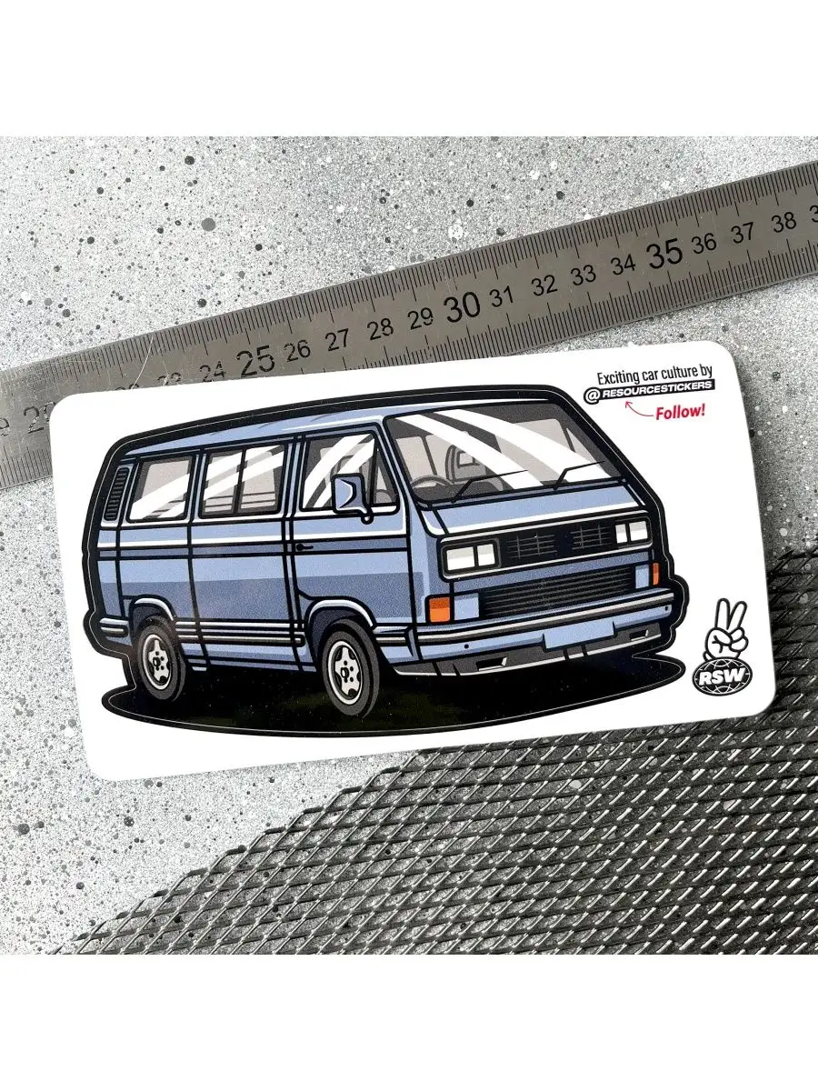 Виниловая наклейка машинка Volkswagen bus T3 синий 13.5x8 Resource Stickers  164802283 купить за 232 ₽ в интернет-магазине Wildberries