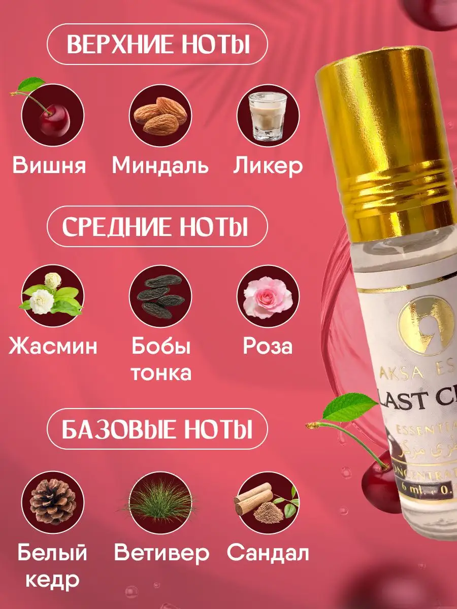 Масляные духи LAST CHERRY спелая вишня 2шт. AKSA Esans 164845408 купить за  421 ₽ в интернет-магазине Wildberries