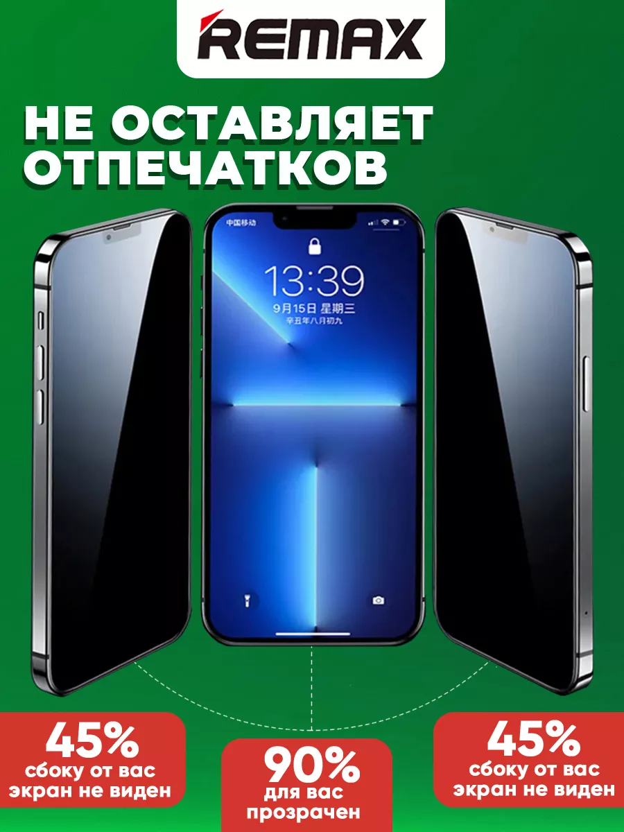 Защитное стекло антишпион для iPhone 12 Pro Max REMAX 164850407 купить за  225 ₽ в интернет-магазине Wildberries