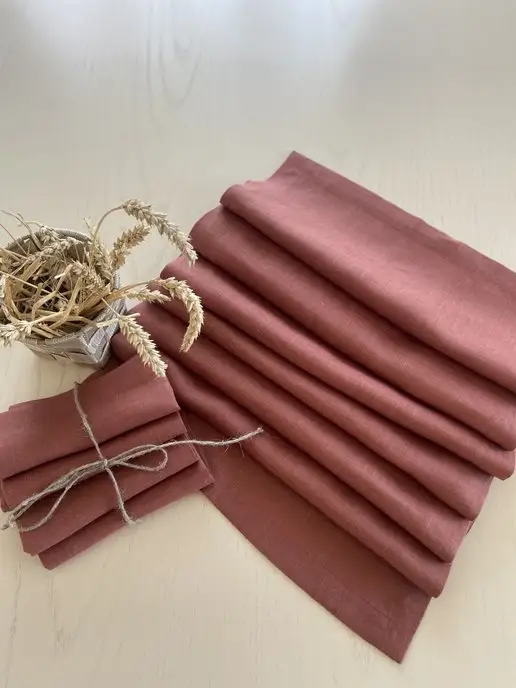 linen.waves Дорожка на стол изо льна, коричневый, фото 2