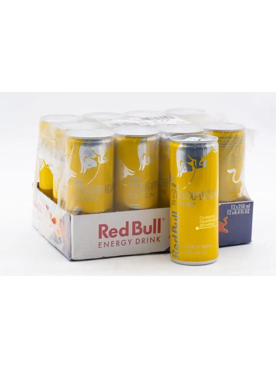 Напиток энергетический Red Bull TROPICAL 250 мл, 12шт. Red Bull 164984488  купить за 1 533 ₽ в интернет-магазине Wildberries