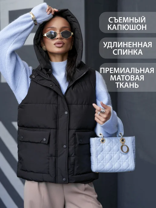 Wyd Жилетка осенне-весенние утепленная с капюшоном, вариант, фото 4