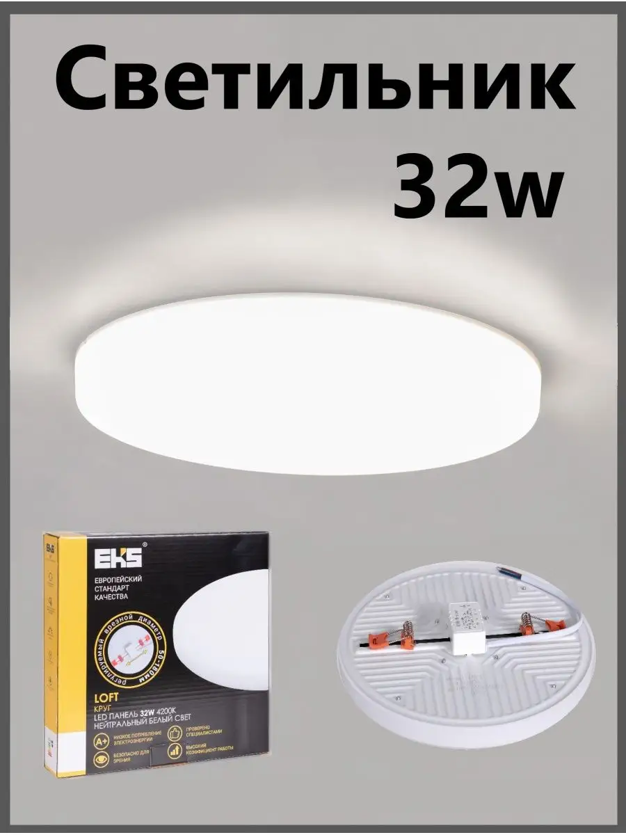 LED панель квадрат LOFT 32W ПОТОЛКОФФ 165028325 купить за 884 ₽ в  интернет-магазине Wildberries