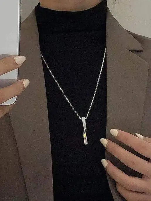 Серьги & Подвески & Браслеты Металлическая подвеска длинная на шею, вариант, фото 7