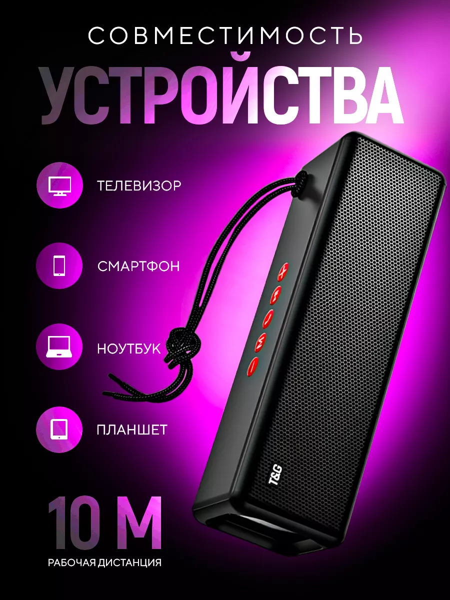 Беспроводная Bluetooth Колонка 2в1 T&G 165069960 купить за 1 258 ₽ в  интернет-магазине Wildberries