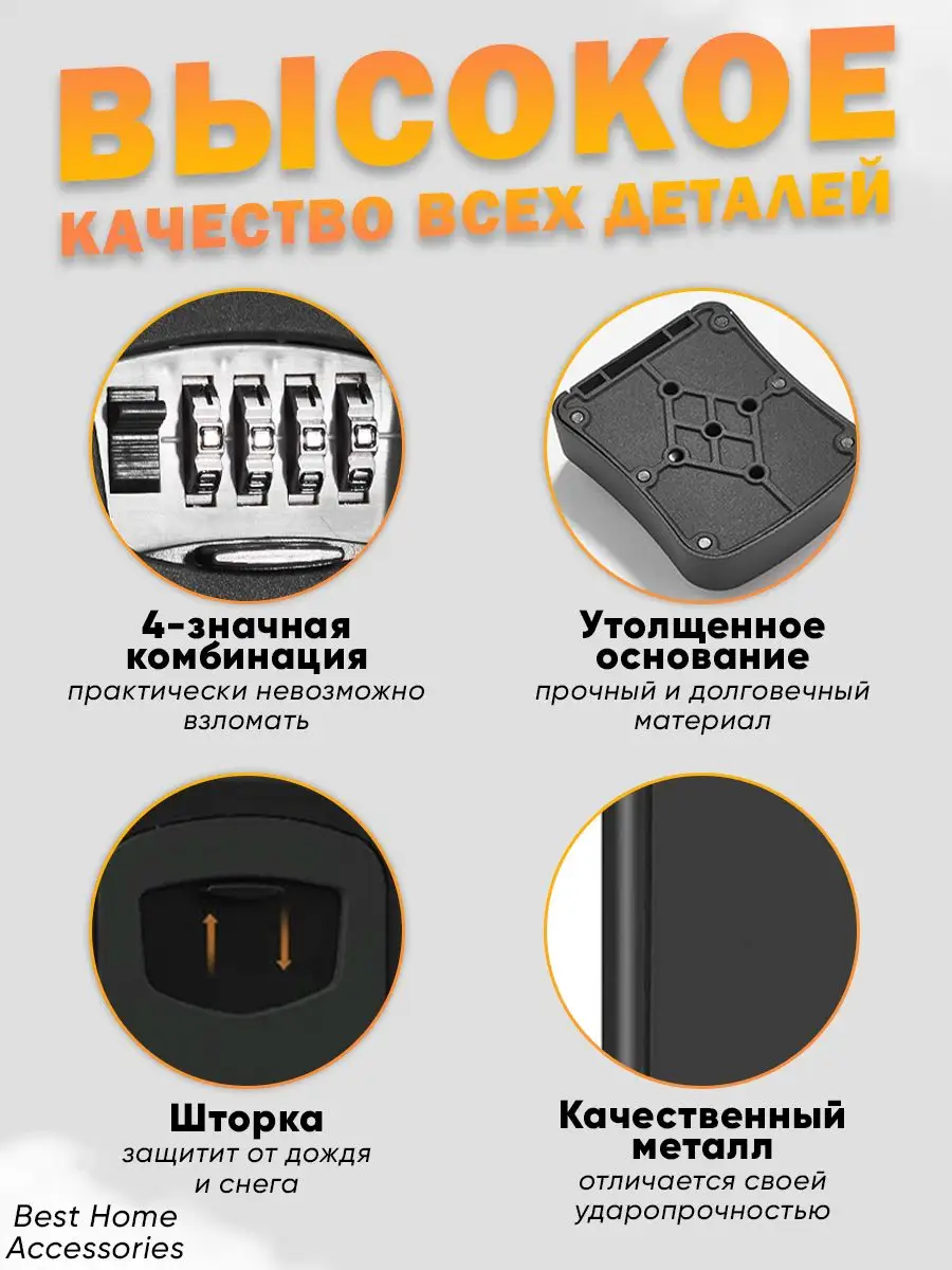 Сейф для ключей с кодовым замком настенный мини ключница Best Home  Accessories 165139819 купить в интернет-магазине Wildberries