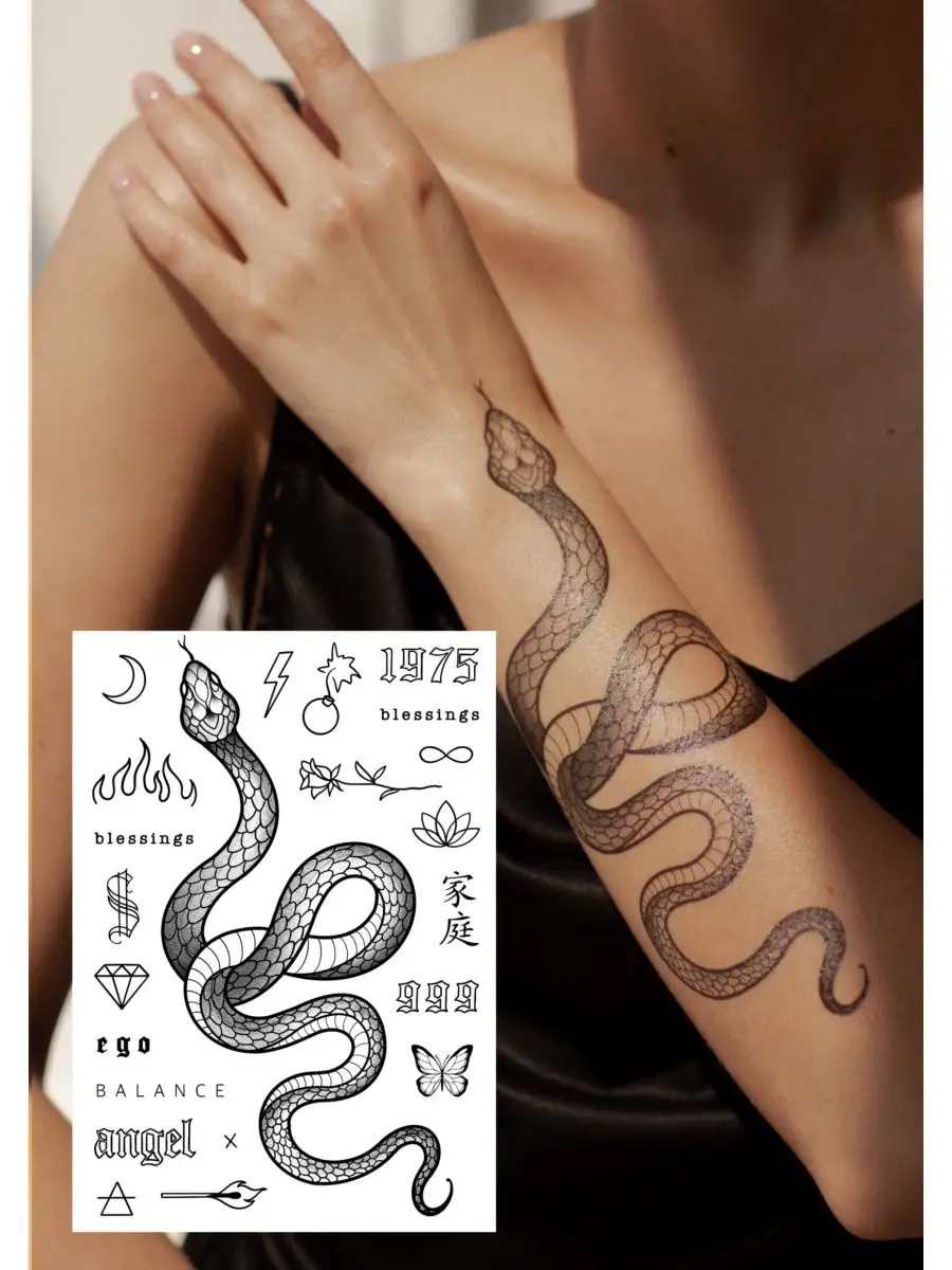 Идеи тату Змея: + фото и эскизов, значение татуировок