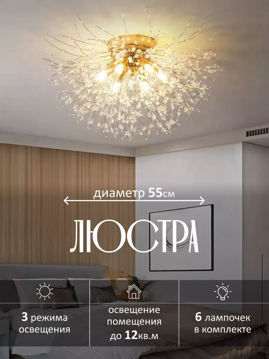 Люстра потолочная подвесная в гостиную и спальню шар HAMROEVA HOME  165198304 купить за 8 127 ₽ в интернет-магазине Wildberries