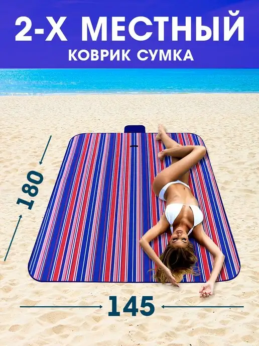 Riba Пляжный коврик подстилка для пикника, синий, фото 2
