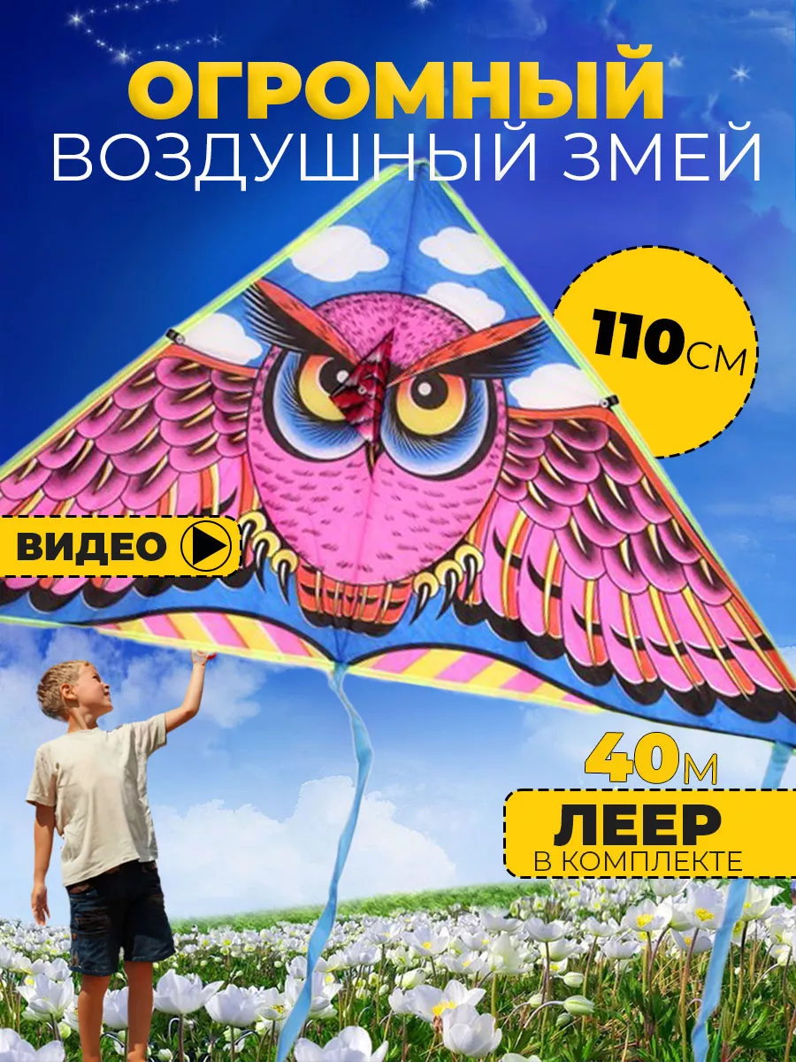 Воздушный Змей для ребенка большой Сова