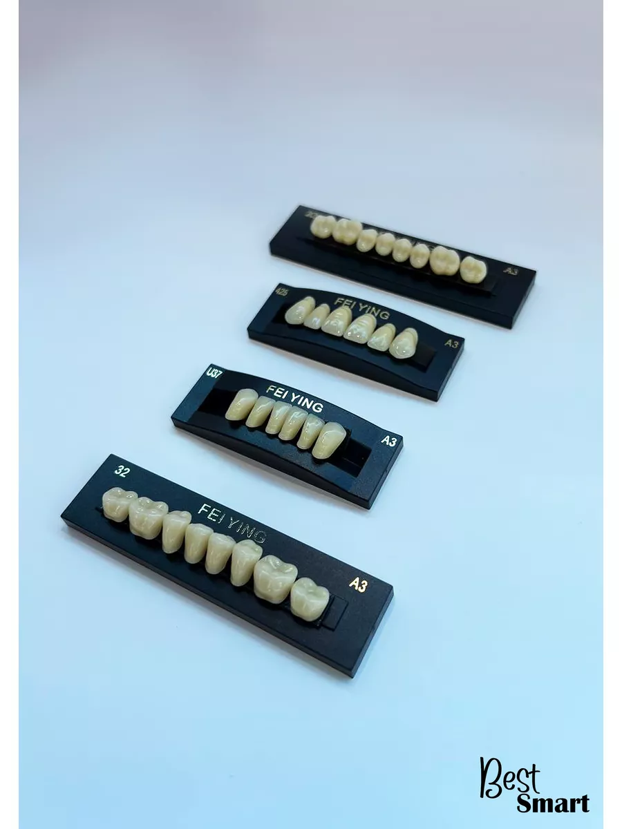 Kaifeng - зубы акриловые, верхние жевательные, цвет A3, размер 34U, коробка 12х8 шт