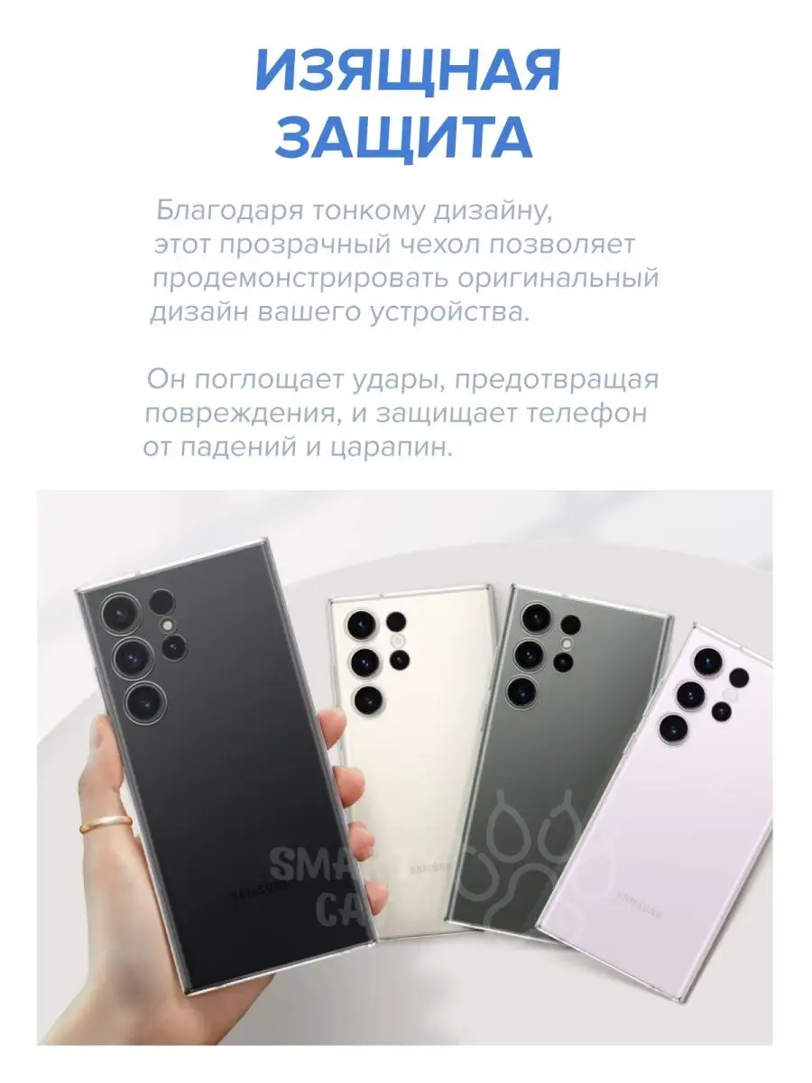 Чехол на Samsung S23 Ultra прозрачный силиконовый smarty cat 165227093  купить за 291 ₽ в интернет-магазине Wildberries