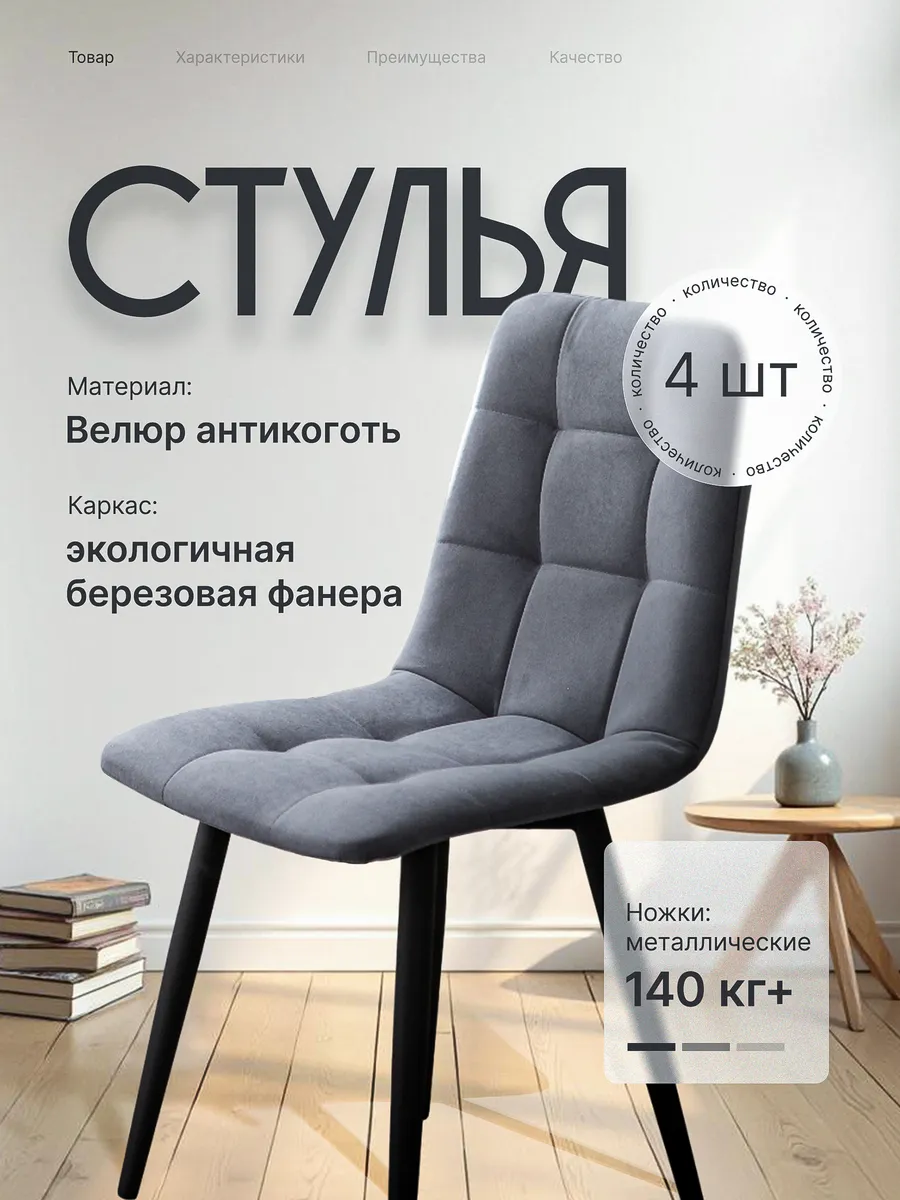 Мягкие стулья для кухни и...